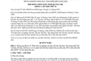 Nghị quyết 05/2009/NQ-HĐND phát triển văn hóa thể dục thể thao Quảng Trị