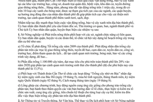 Chỉ thị 08/2009/CT-UBND đẩy mạnh cuộc vận động trồng cây phân tán Cần Thơ