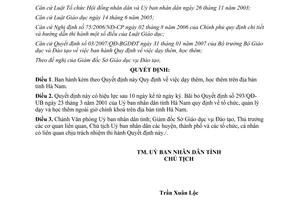 Quyết định số 12/2009/QĐ-UBND Quy định dạy học thêm Hà Nam