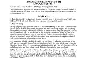 Nghị quyết 02/2009/NQ-HĐND quy hoạch phát triển kinh tế xã hội Quảng Trị