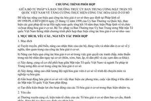 Chương trình phối hợp 1285/CTPH-BTP-BTTUBTƯMTTQVN tăng cường thực hiện hòa giải cơ sở