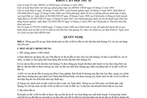 Nghị quyết 03/2009/NQ-HĐND  quy định chính sách ưu đãi và hỗ trợ đầu tư trên địa bàn tỉnh Quảng Trị