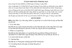 Quyết định 857/QĐ-UBND 2009 chức năng nhiệm vụ quyền hạn Ban Dân tộc Bắc Kạn