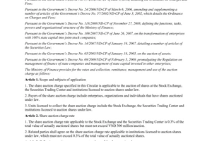 Circular No. 82/2009/TT-BTC providing for the rates and collection, remittance