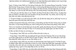 Thông Báo 138/TB-VPCP kết luận Phó Thủ tướng Hoàng Trung Hải Trưởng Ban chỉ đạo Trung ương chính sách nhà ở thị trường bất động sản