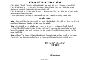 Quyết định 776/2009/QĐ-UBND bảng giá nhà công trình xây dựng gắn liền với đất tính bồi thường thiệt hại khi nhà nước thu hồi đất