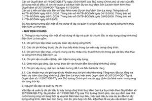 Thông tư 07/2009/TT-BXD nội dung lập quản lý chi phí đầu tư xây dựng công trình thuỷ điện Sơn La