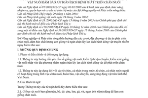 Thông tư 22/2009/TT-BNN yêu cầu, kiểm dịch vận chuyển giống vật nuôi đảm bảo an toàn dịch bệnh phát triển chăn nuôi