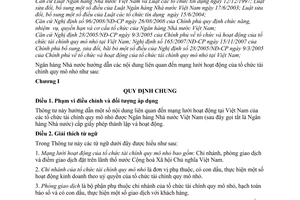 Thông tư 08/2009/TT-NHNN mạng lưới hoạt động Tổ chức tài chính quy mô nhỏ