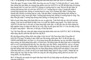 Thông báo 649/TB-DPMT tình hình dịch cúm lợn A(H1N1)