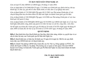 Quyết định 48/2009/QĐ-UBND cơ cấu tổ chức bộ máy Vườn quốc gia Pù Mát Nghệ An