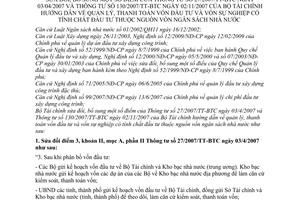 Thông tư 88/2009/TT-BTC sửa đổi 27/2007/TT-BTC 130/2007/TT-BTC quản lý thanh toán vốn đầu tư sự nghiệp đầu tư nguồn  ngân sách nhà nước