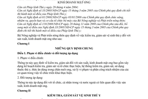 Thông tư 23/2009/TT-BNN quy định kiểm tra, giám sát vệ sinh thú y sản xuất, kinh doanh mật ong