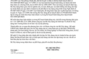 Công văn 551/BXD-KTXD đề nghị chuẩn bị báo cáo