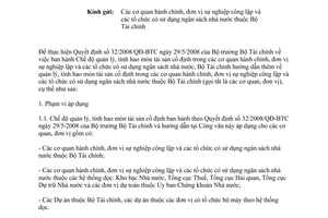Công văn 4799/BTC-KHTC hướng dẫn thực hiện Quyết định 32/2008/QĐ-BTC