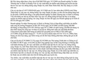 Công văn 25/BXD-VLXD xuất khẩu cát nhiễm mặn không qua tuyển rửa tận thu từ việc nạo vét, thông luồng cảng Thuận An, tỉnh Thừa Thiên Huế