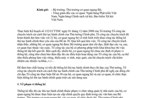 Công văn 51/CCTTHC rút kinh nghiệm thực hiện thống kê thủ tục hành chính do Tổ công tác chuyên trách cải cách thủ tục hành chính