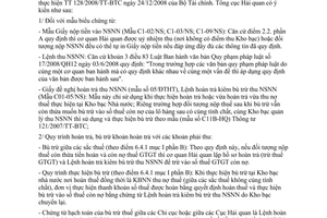 Công văn 1819/TCHQ-KTTT thực hiện Thông tư 128/2008/TT-BTC