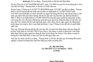 Công văn 1073/LĐTBXH-LĐTL thời gian để tính chế độ trợ cấp mất việc làm đối với lao động dôi dư do sắp xếp lại công ty nhà nước