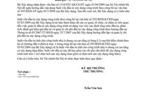 Công văn 626/BXD-KTXD hướng dẫn vận dụng Suất vốn đầu tư xây dựng công trình