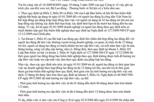 Công văn 1207/LĐTBXH-LĐTL hướng dẫn pháp luật lao động