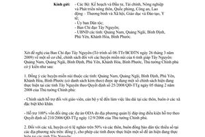 Công văn 588/TTg-ĐP xử lý cơ chế chính sách các huyện miền núi của 6 tỉnh