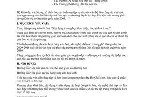 Công văn 3530/BGDĐT-CTHSSV Triệu tập lớp tập huấn cán bộ VH các Sở GD&ĐT và các trường phổ thông dân tộc nội trú toàn quốc 2009