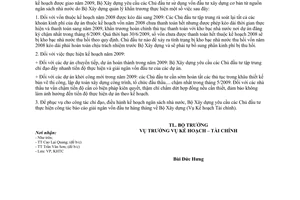 Công văn 83/BXD-KHTC thực hiện và thanh toán kế hoạch vốn đầu tư xây dựng cơ bản năm 2008 và đẩy nhanh tiến độ thực hiện dự án năm 2009