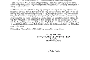 Công văn 1384/LĐTBXH-LĐTL hướng dẫn pháp luật lao động