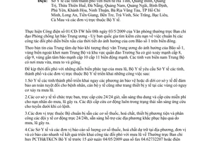 Công điện 2592/CĐ-BYT chuẩn bị công tác đối phó diễn biến xấu thời tiết ảnh hưởng cơn Bão số 1 biển đông