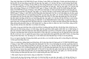 Chỉ thị 09/2009/CT-UBND biện pháp đẩy mạnh thực hiện xã hội hóa hoạt động giáo dục dạy nghề y tế văn hóa thể thao môi trường đến 2010 định hướng 2020