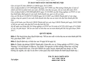 Quyết định 2083/QĐ-UBND phê duyệt Đề án sản xuất tiêu thụ rau an toàn thành phố Hà Nội giai đoạn 2009-2015