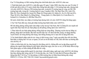 Thông báo 690/TB-DPMT tình hình dịch cúm A(H1N1)
