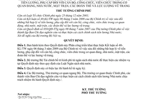 Quyết định 575/QĐ-TTg phân công triển khai Kết luận 40-KL/TW Bộ Chính trị sửa đổi bất hợp lý về tiền lương, phụ cấp