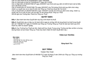 Quyết định 460/QĐ-TCT quy trình thanh tra thuế