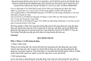 Thông tư 24/2009/TT-BNN hướng dẫn Chỉ thị 38/2005/CT-TTg chuyển đổi rừng phòng hộ, đặc dụng được quy hoạch sang rừng sản xuất ngược lại