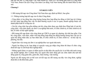 Hướng dẫn 703/HD-TLĐ thi hành Điều lệ Công đoàn Việt Nam