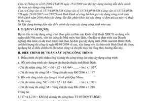 Hướng dẫn 01/HD-SXD điều chỉnh dự toán xây dựng công trình