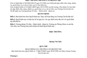 Quyết định 17/QĐ-TCBĐT Quy chế hoạt động Trường Cán bộ dân tộc