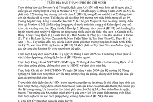 Chỉ thị 07/2009/CT-UBND đẩy mạnh biện pháp phòng ngừa dịch bệnh cúm A H1N1 ở người địa bàn thành phố Hồ Chí Minh