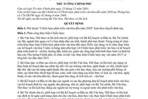 Quyết định 581/QĐ-TTg phê duyệt chiến lược phát triển văn hóa đến năm 2020