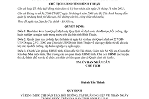 Quyết định 1234/QĐ-UBND định mức chi đào tạo bồi dưỡng tập huấn nghiệp vụ ngắn ngày Bình Thuận 2009