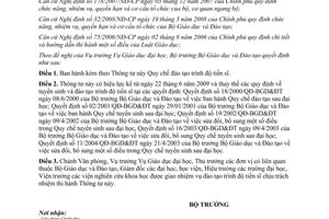 Thông tư 10/2009/TT-BGDĐT quy chế đào tạo trình độ tiến sĩ