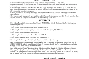 Quyết định 07/2009/QĐ-UBND quy định giá tiêu thụ nước sạch Công ty TNHH 1 thành viên cấp thoát nước Bến Tre