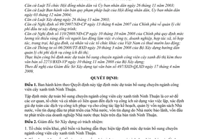 Quyết định 135/2009/QĐ-UBND công bố định mức dự toán bổ sung chuyên ngành công viên cây xanh tỉnh Ninh Thuận