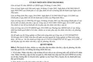 Quyết định 1368/2009/QĐ-UBND tổ chức nhiệm vụ phụ cấp nhân viên thú y Thanh Hóa