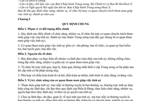 Quy định 222-QĐ/TW chức năng nhiệm vụ tổ chức bộ máy cơ quan chuyên