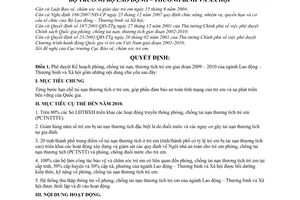 Quyết định 589/QĐ-BLĐTBXH phê duyệt kế hoạch phòng chống tai nạn thương tích trẻ em giai đoạn 2009–2010 ngành lao động thương binh xã hội