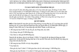 Quyết định 27/2009/QĐ-UBND bổ sung nguyên tắc đơn giá bồi thường thiệt hại tài sản khi nhà nước thu hồi đất hướng dẫn 14/2008/QĐ-UBND tỉnh Bình Thuận