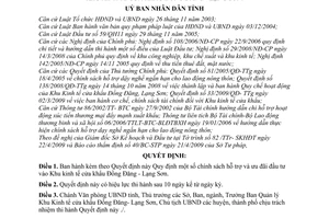 Quyết định 06/2009/QĐ-UBND chính sách hỗ trợ ưu đãi đầu tư vào khu kinh tế cửa khẩu Đồng Đăng - Lạng Sơn